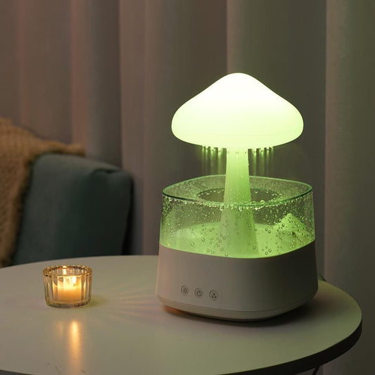 Mushroom Rain Aroma Spa: Electric Diffuser with Relaxing Water Sounds and Multicolored Night Lights"